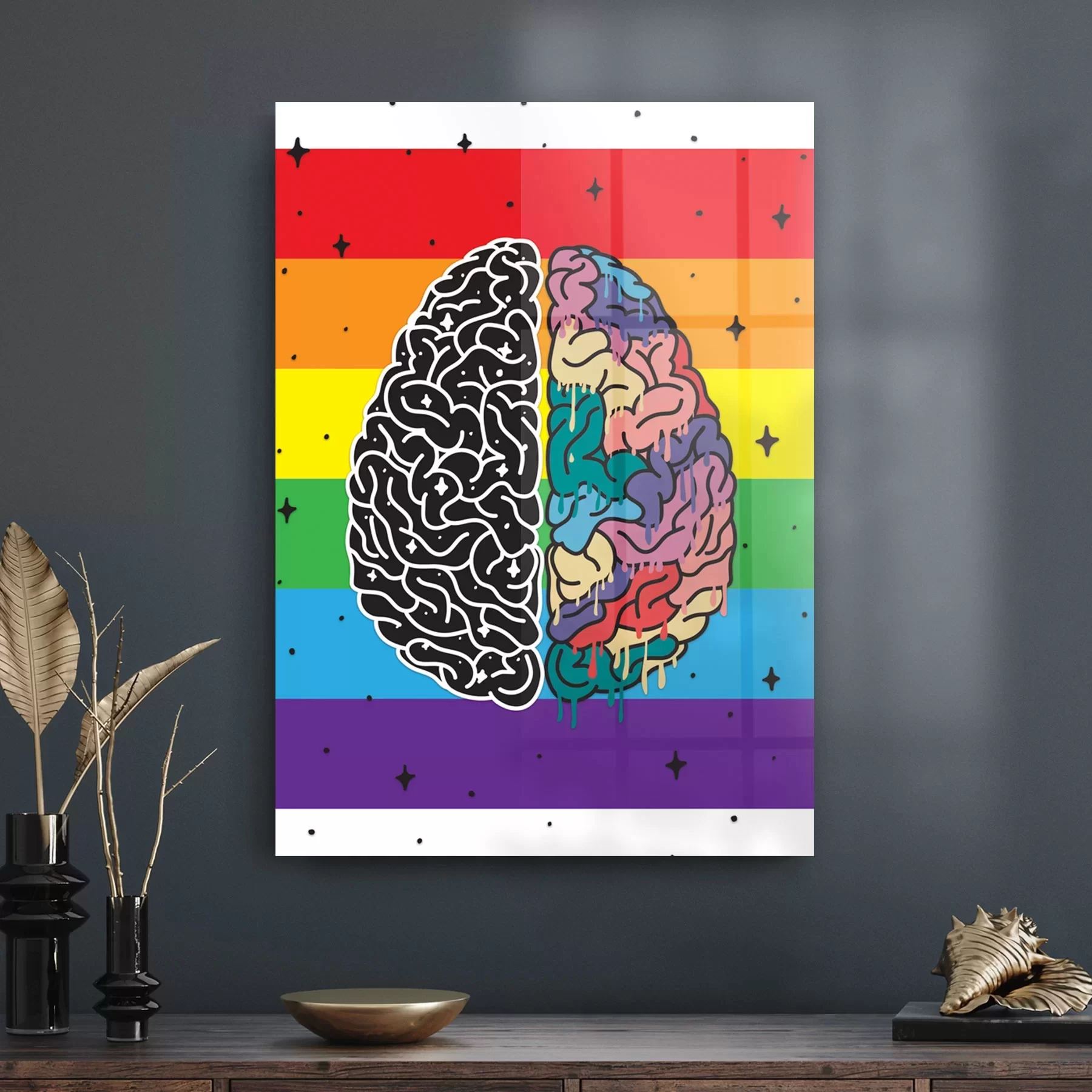 Picture of Decovetro Cam Tablo LGBT Brain 30x40 cm