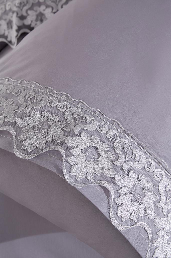 Picture of Fransız Dantelli Neriman Çeyizlik Nevresim Takımı Gri