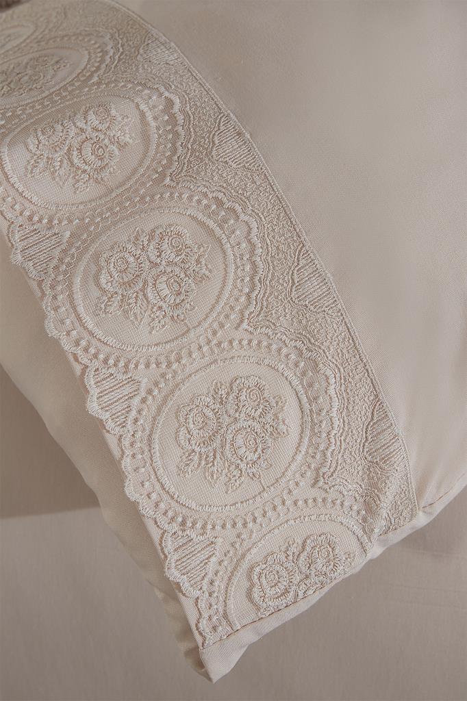 Picture of Fransız Dantelli Seda Çeyizlik Nevresim Takımı Cappucino