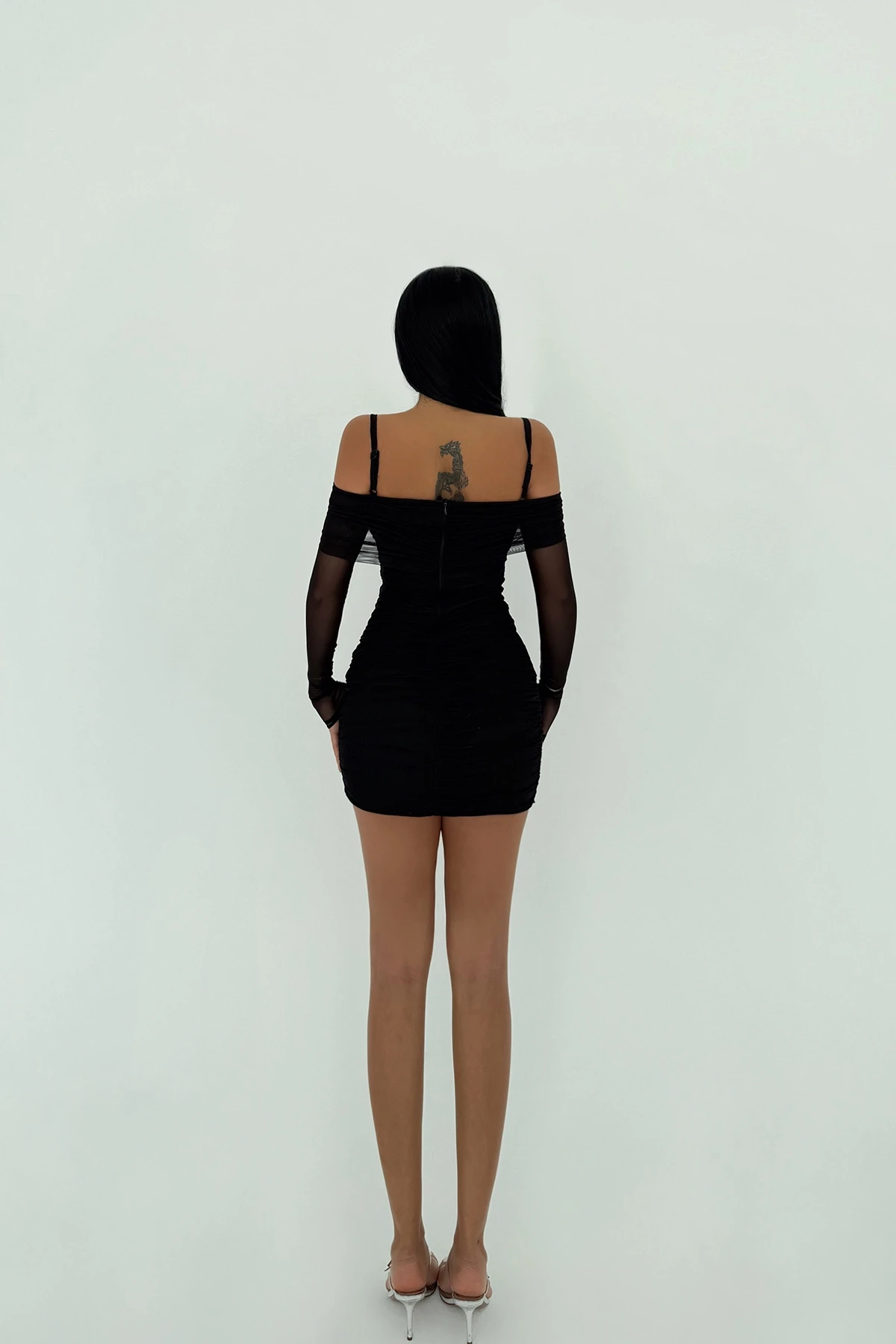 Picture of Black Rose Detailed Suspender Dress