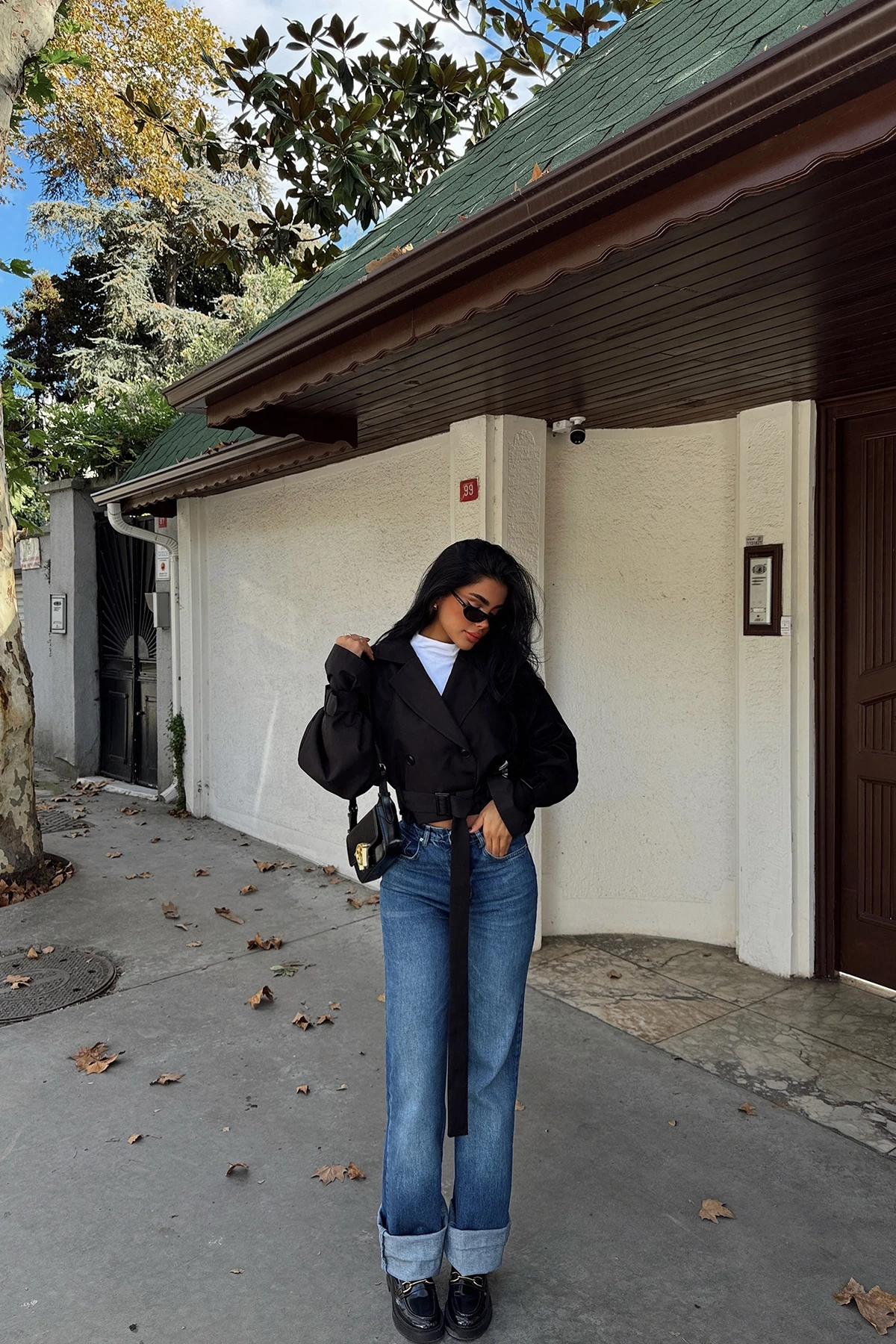 Picture of Black Double Breasted Collar Jacket