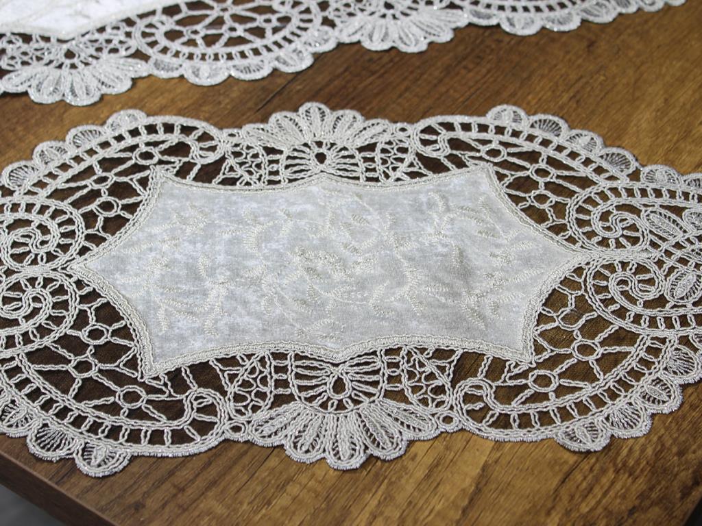 Picture of Suman Kordone Lüx Kadife Nakışlı 5 Parça Salon Takımı Siyah Platin