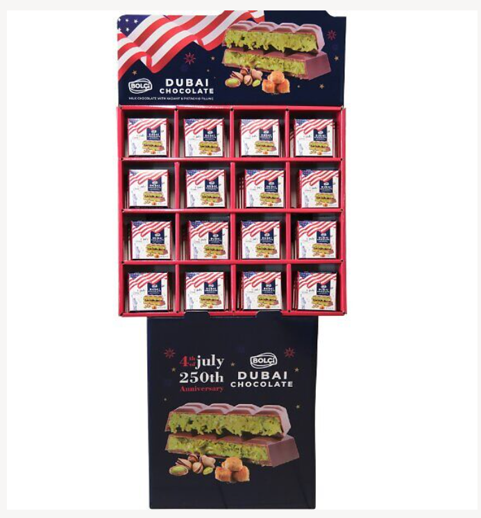 Picture of PISTACHIO KADAYIF FILLED MILK CHOCOLATE 90g (VERTICAL STAND)(4TH JULY)