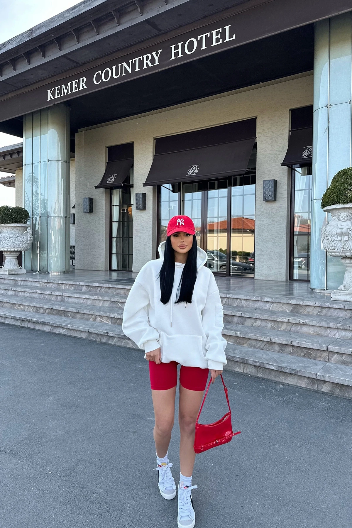 Picture of White Hooded E Embroidered Sweat