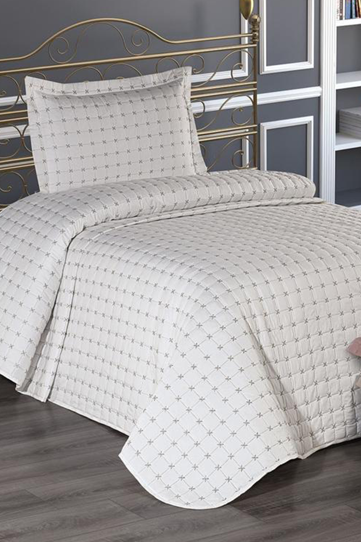 Picture of Meltem Tek Kişilik Yatak Örtüsü Krem