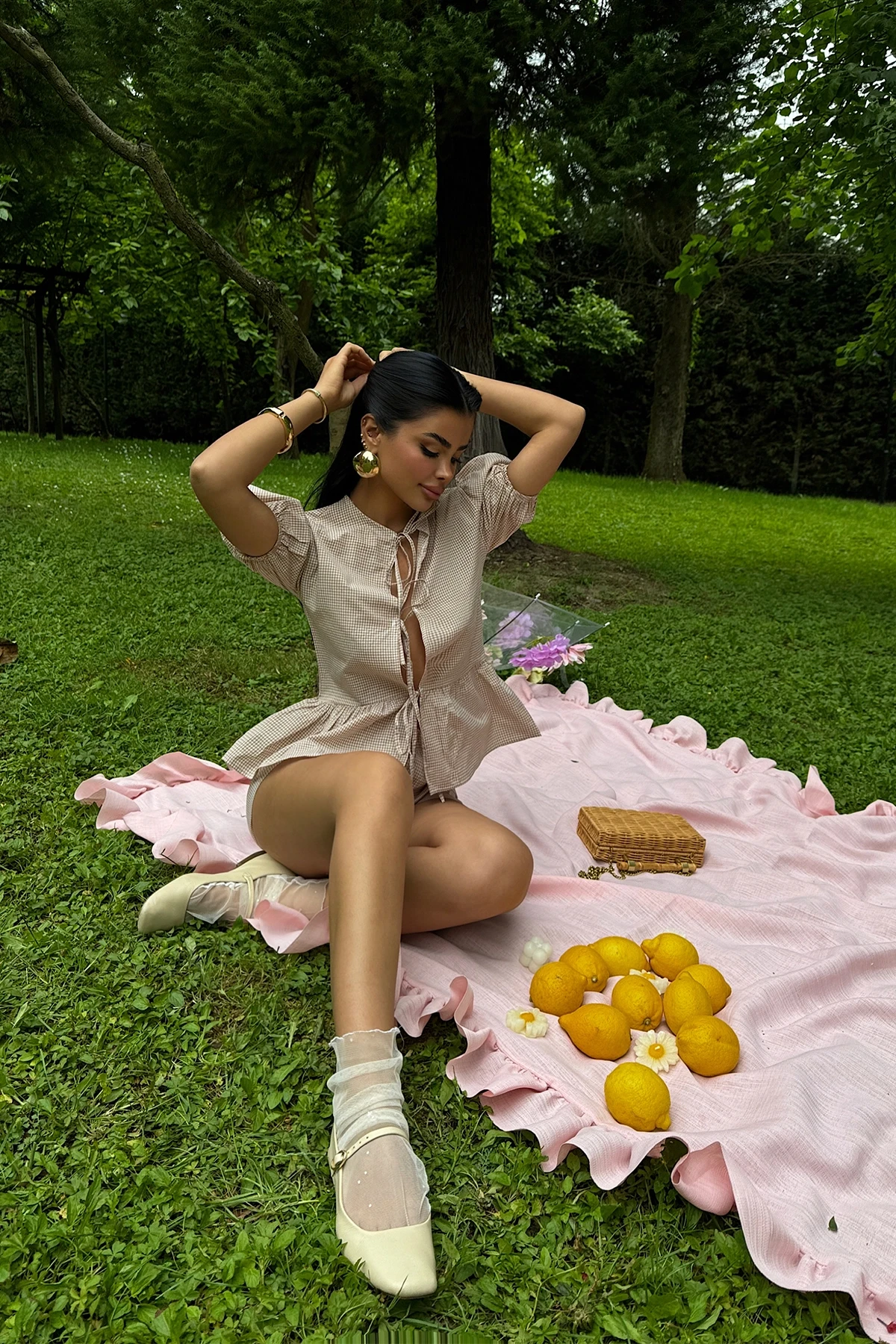 Picture of Beige Laura Gingham Double Suit