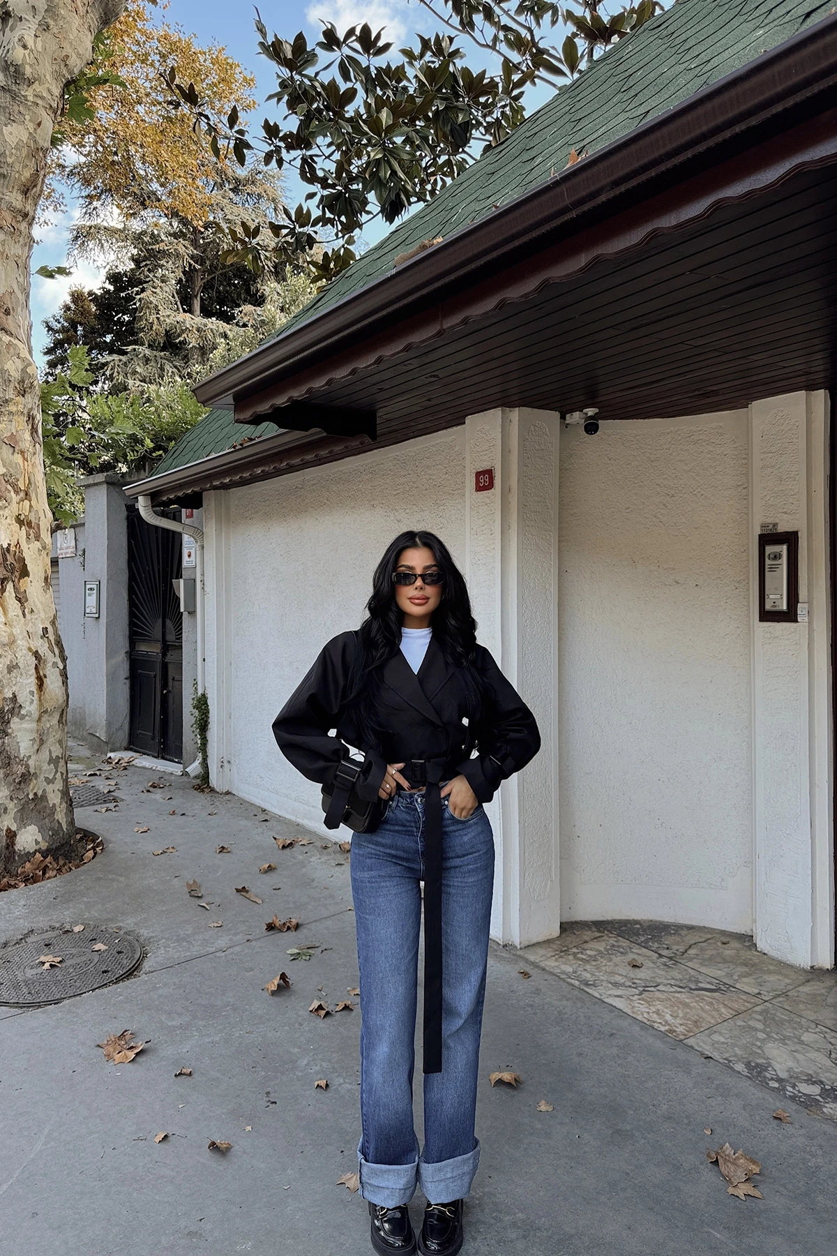 Picture of Black Double Breasted Collar Jacket