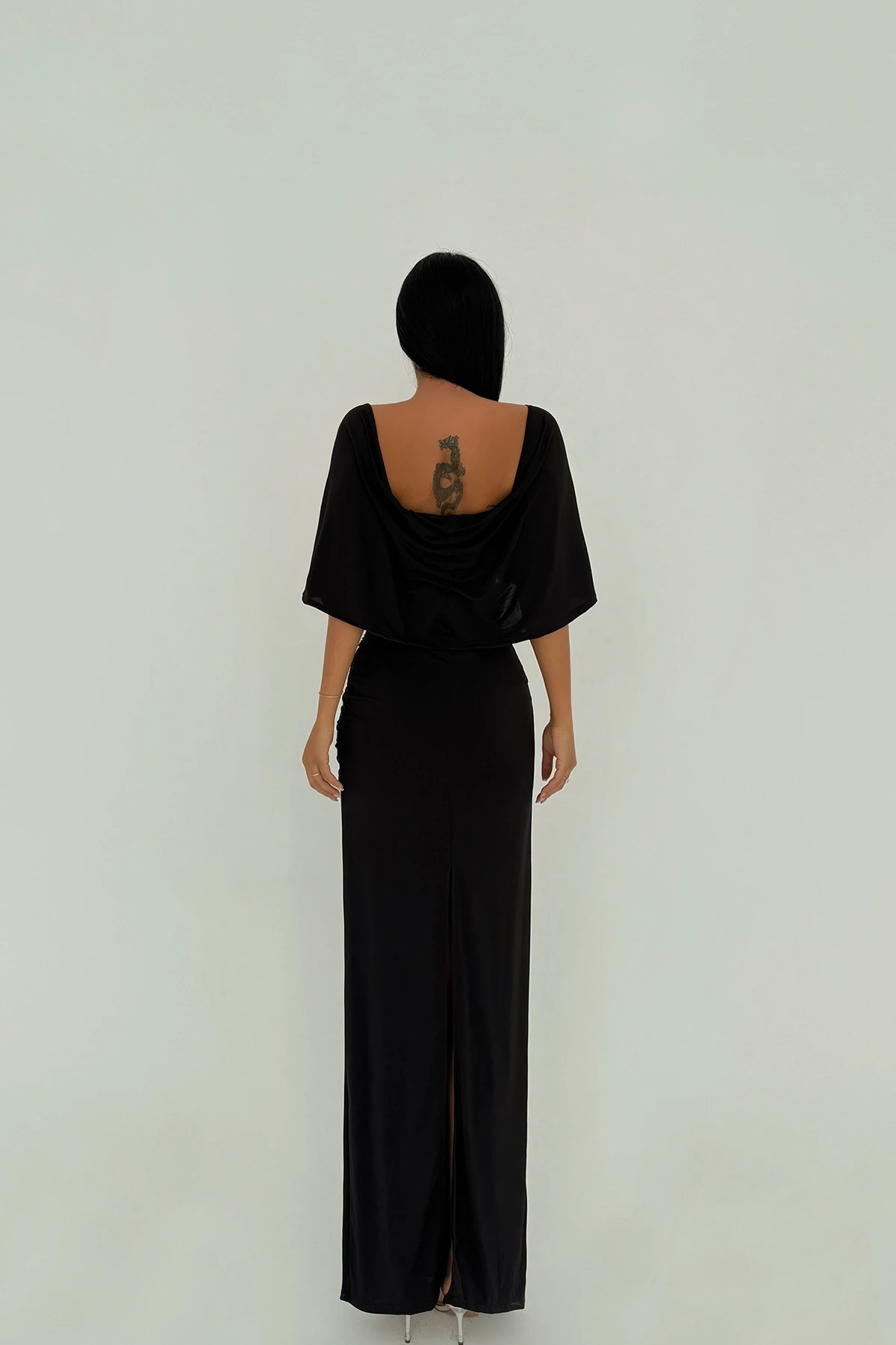 Picture of Black Rose Detail Long Dress