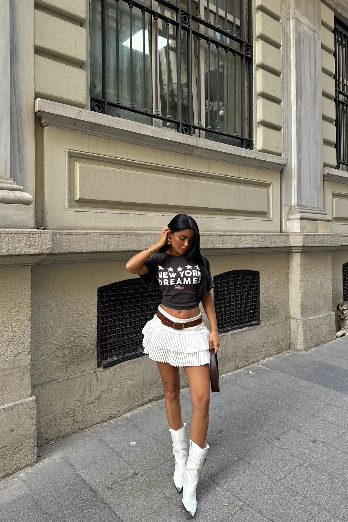 Picture of White Pleated Mini Skirt