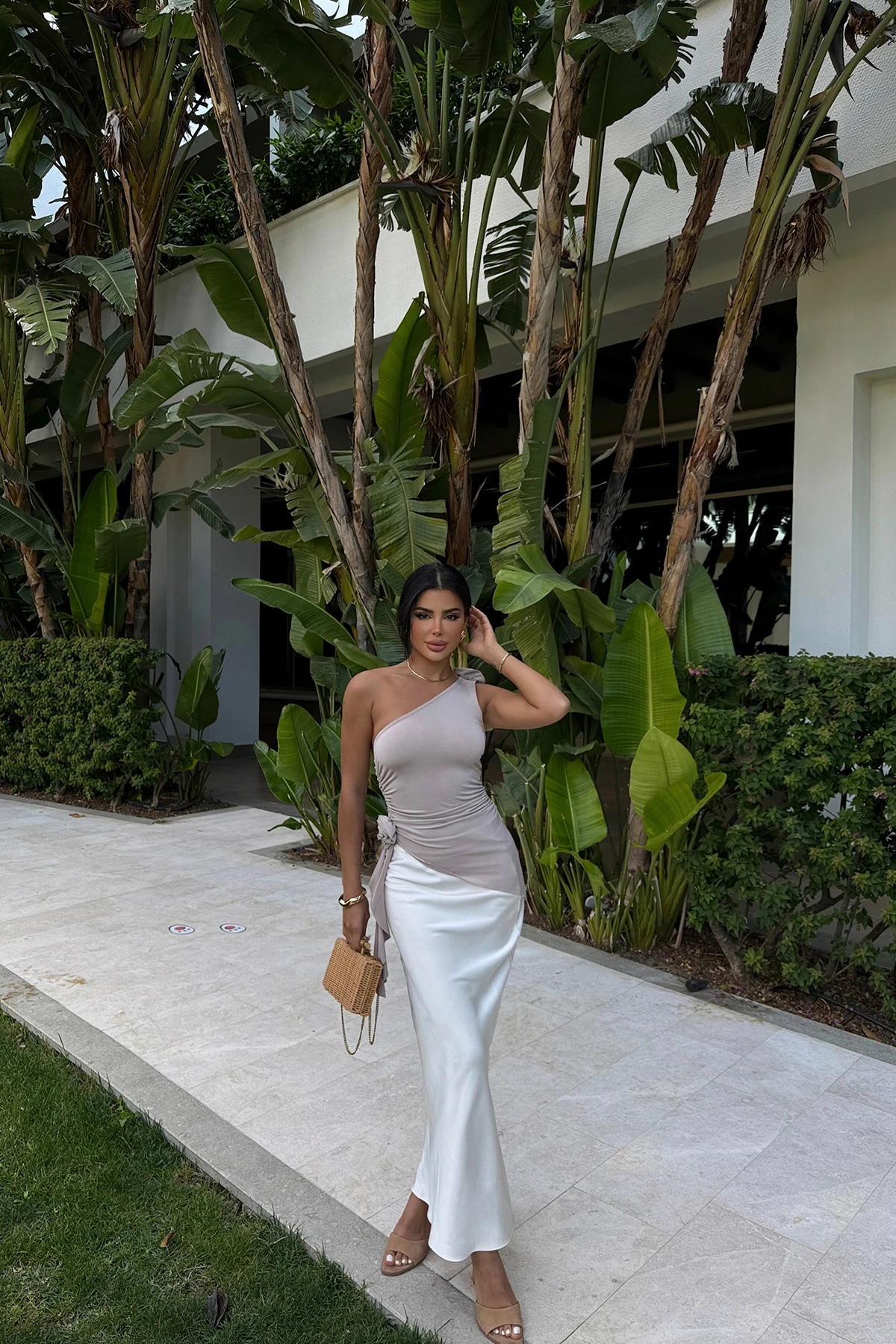 Picture of Cream Rose Detail Gathered Blouse