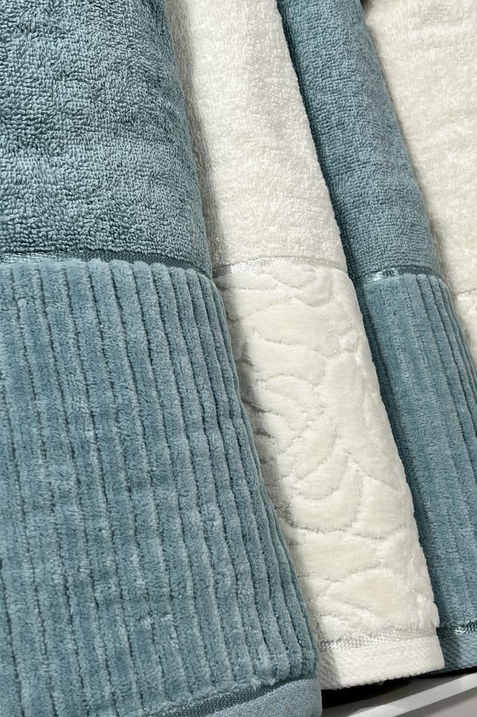 Picture of Sevgi Hamam Takımı 4 Parça Krem - Petrol