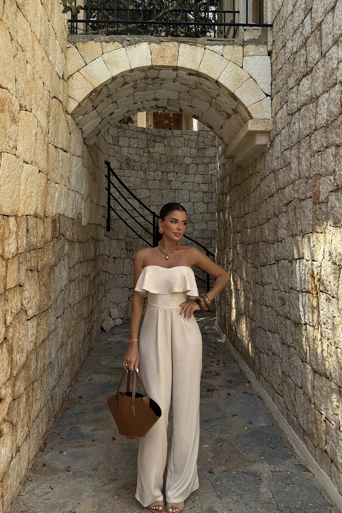 Picture of Cream Fedora Jumpsuit