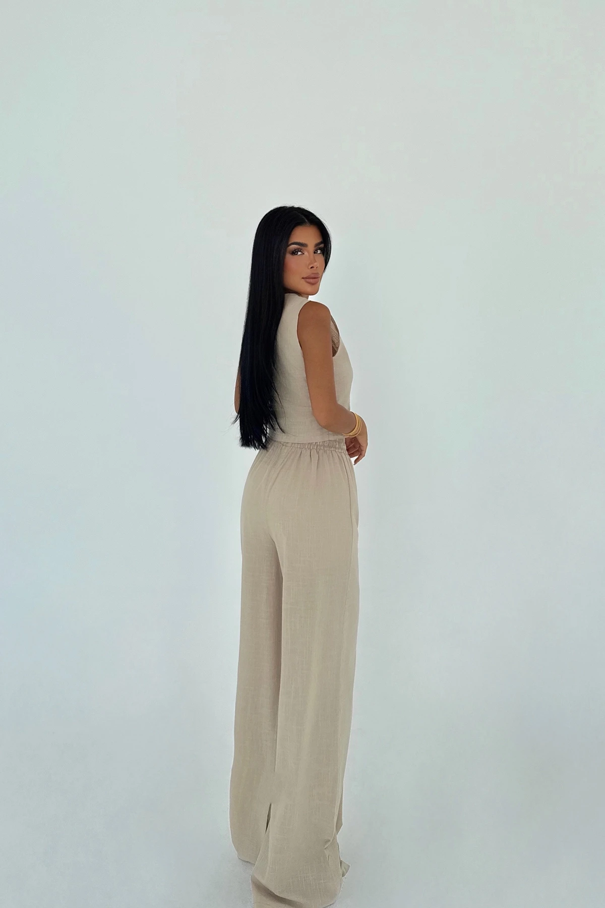 Picture of Beige Button Detail Suit