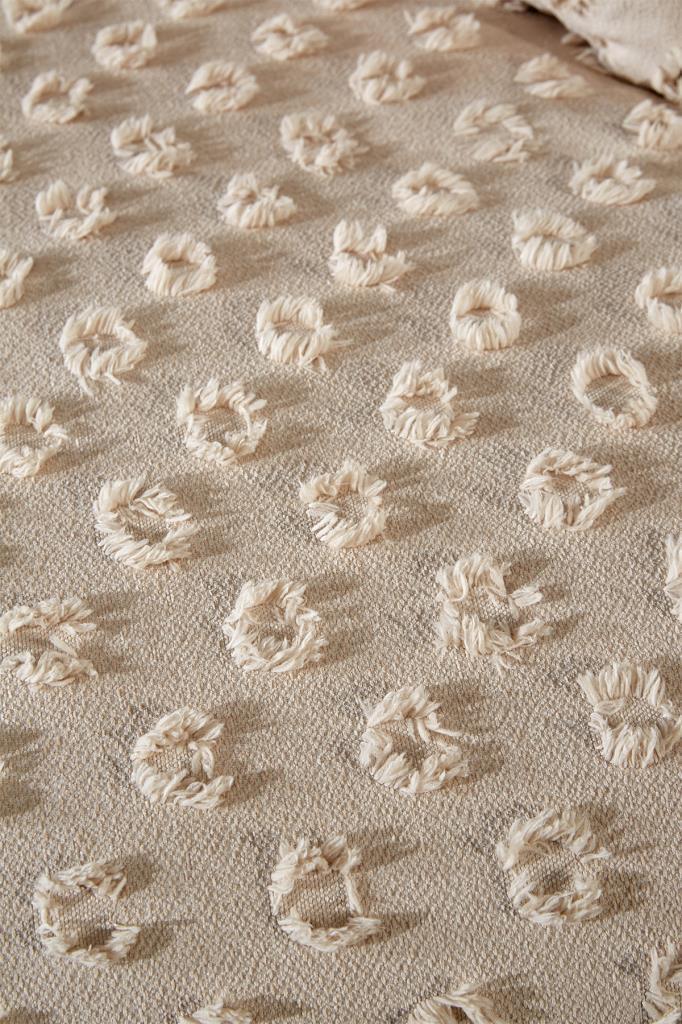 Picture of Çeyiz Diyarı Konik 2 Parça Tek Kişilik Pike Takımı Bej