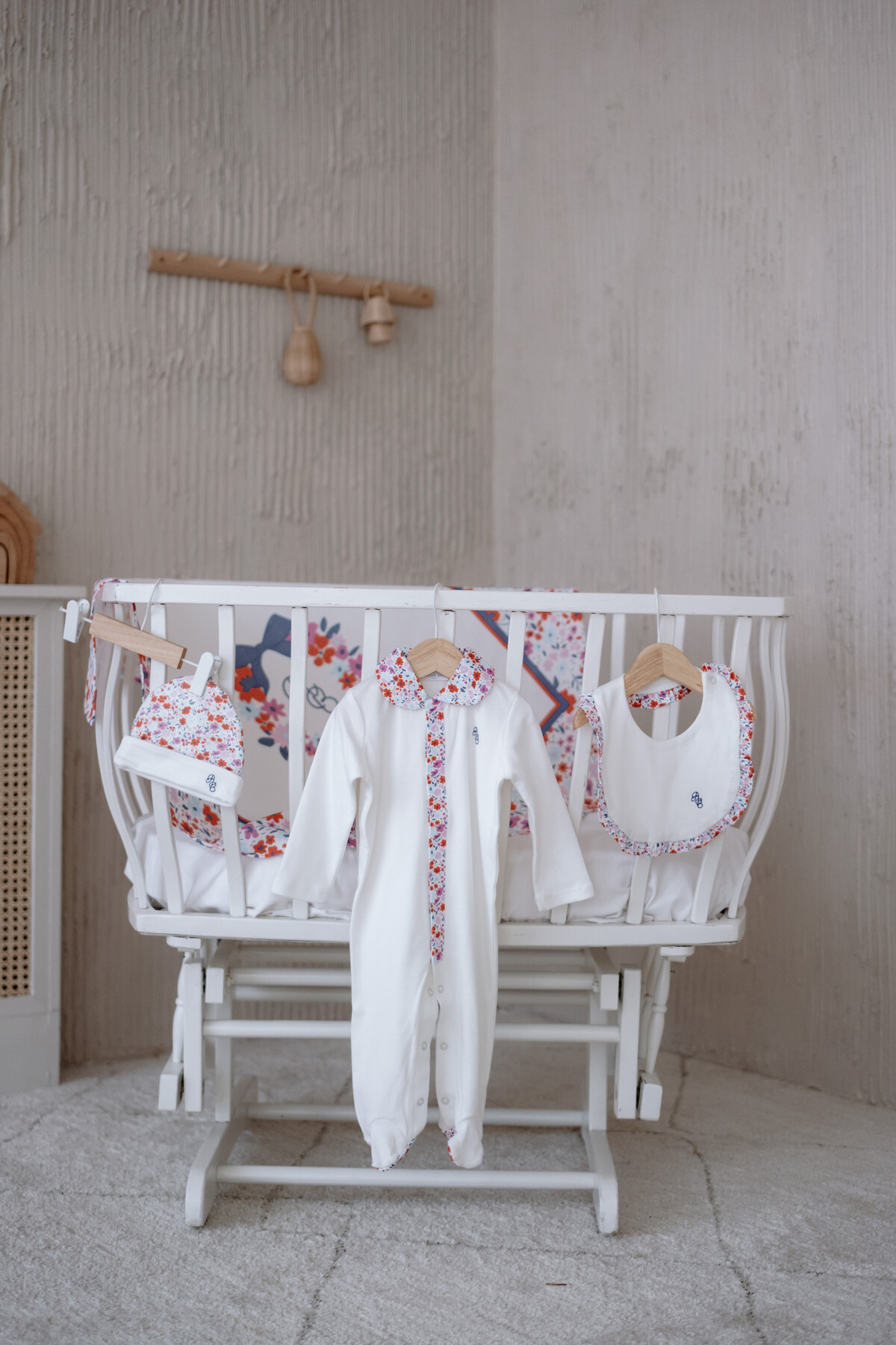 Picture of 3'Lü Yenidoğan Seti - Minik Çiçekler / Kırmızı