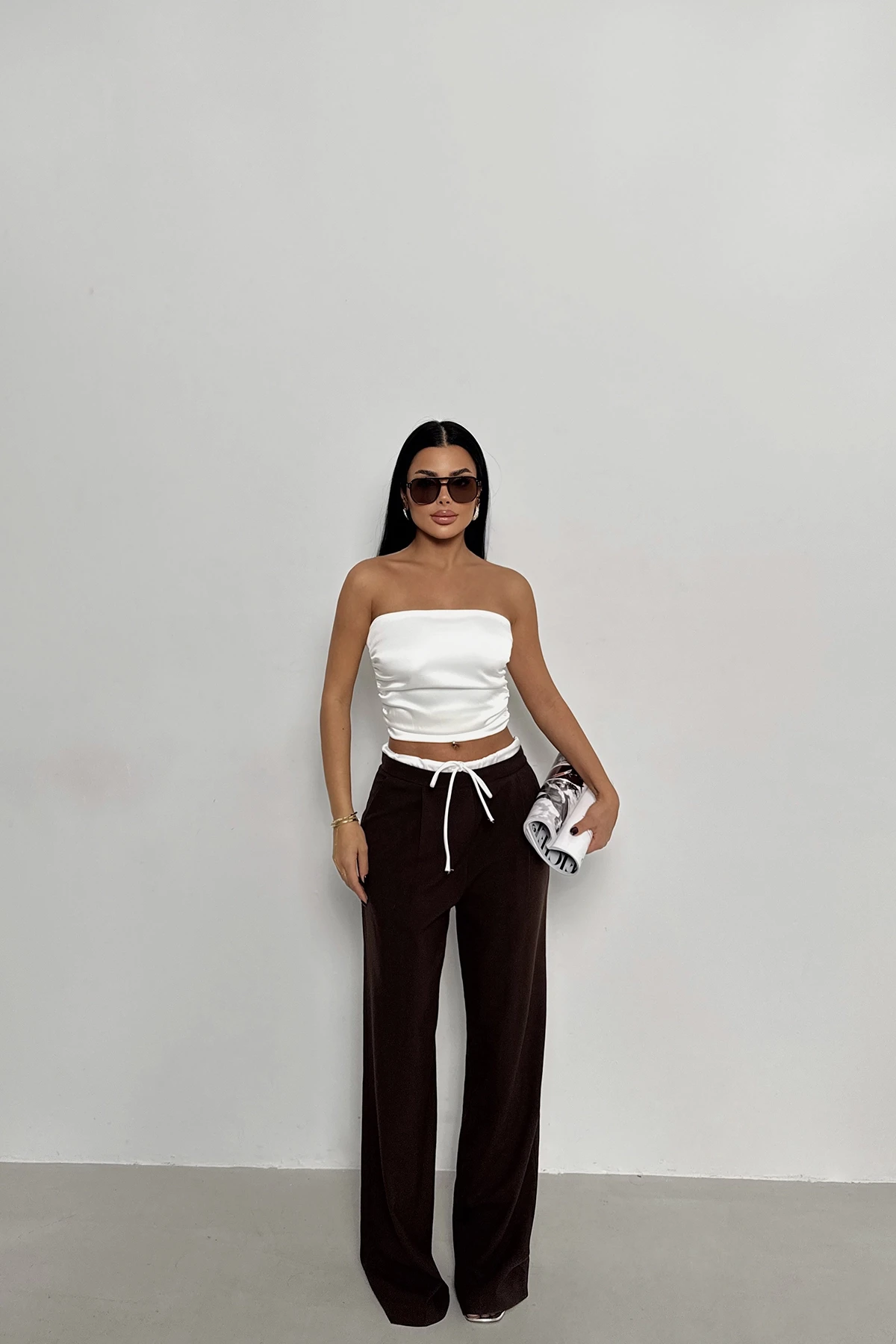 Picture of Brown Front Tie Trousers