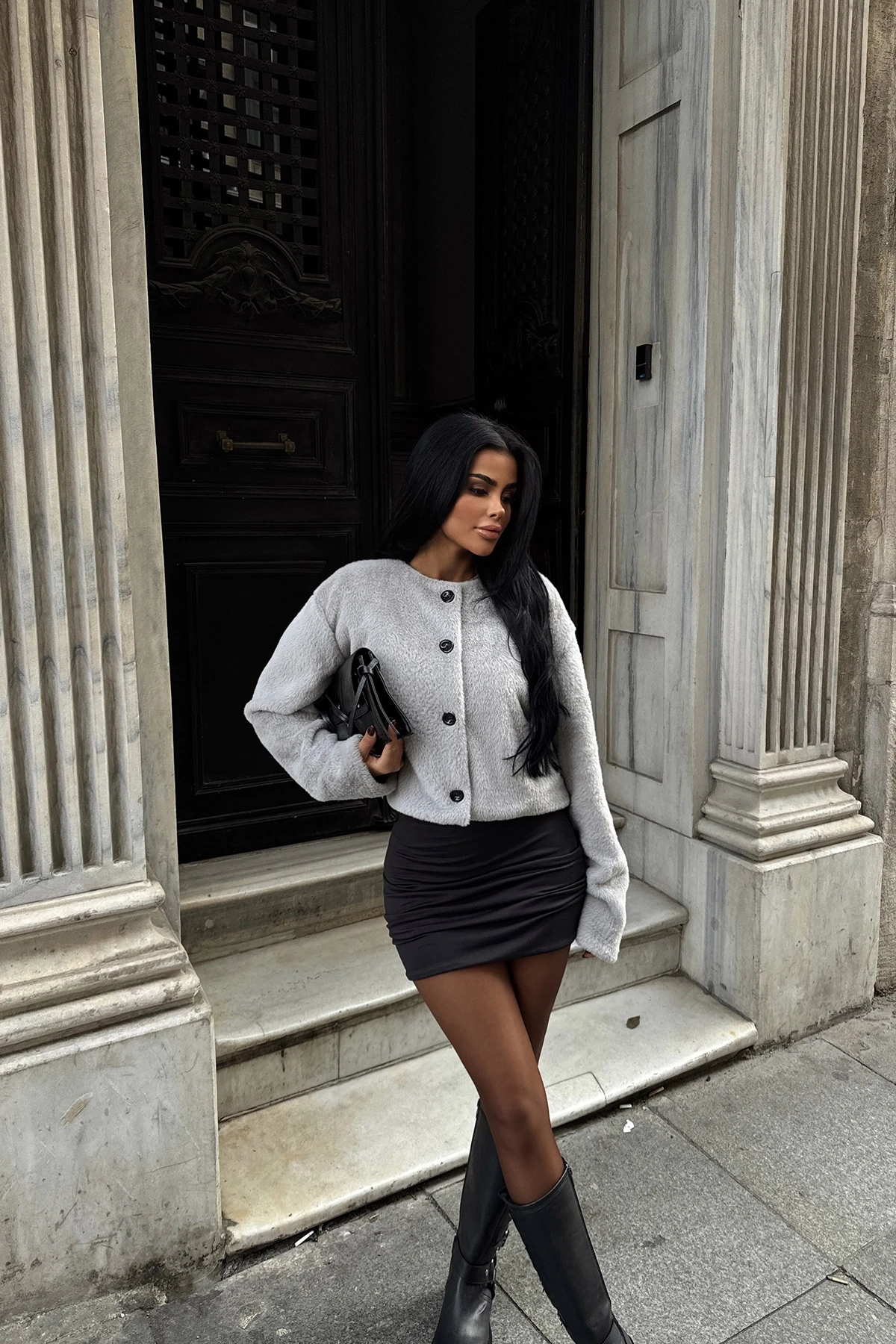 Picture of Gray Button Detail Jacket