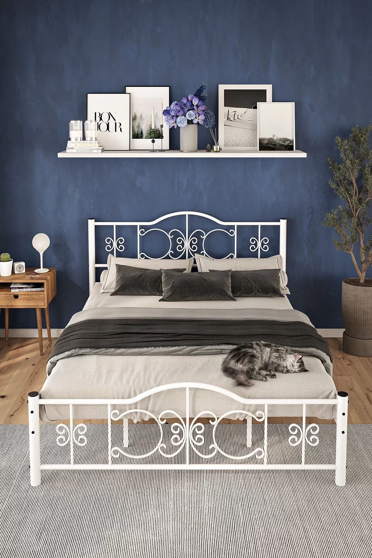 Picture of Pero Çift Kişilik Ferforje Metal Karyola Beyaz