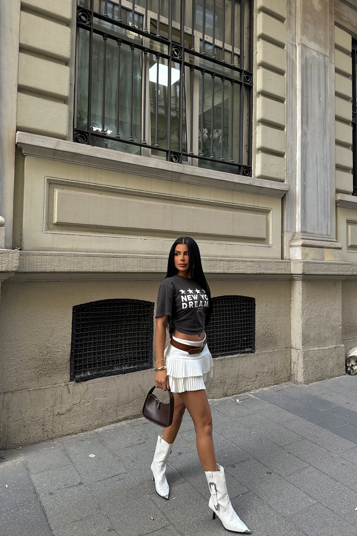 Picture of White Pleated Mini Skirt