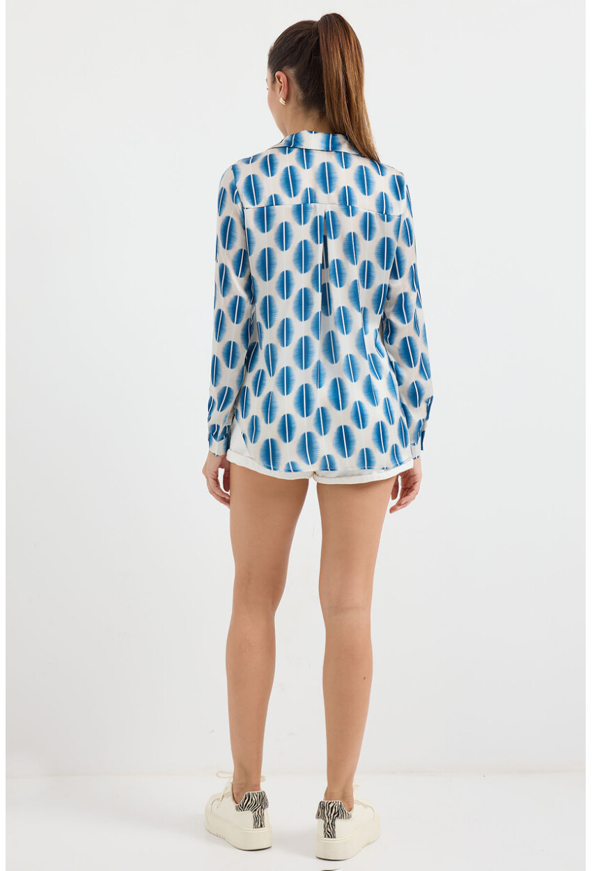 Picture of 3964 Hafif Dökümlü Saten Gömlek