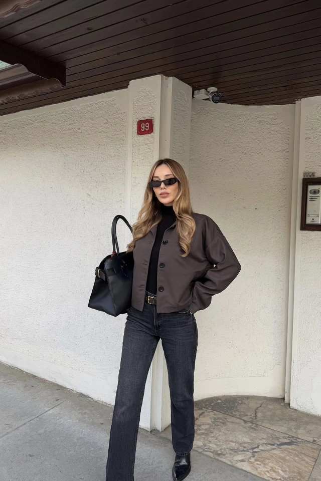 Picture of Brown Button-Front Jacket