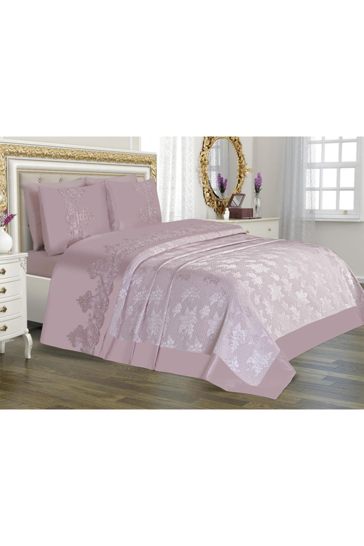 Picture of Çeyizlik Pike Takımı Dubai Sade Pudra