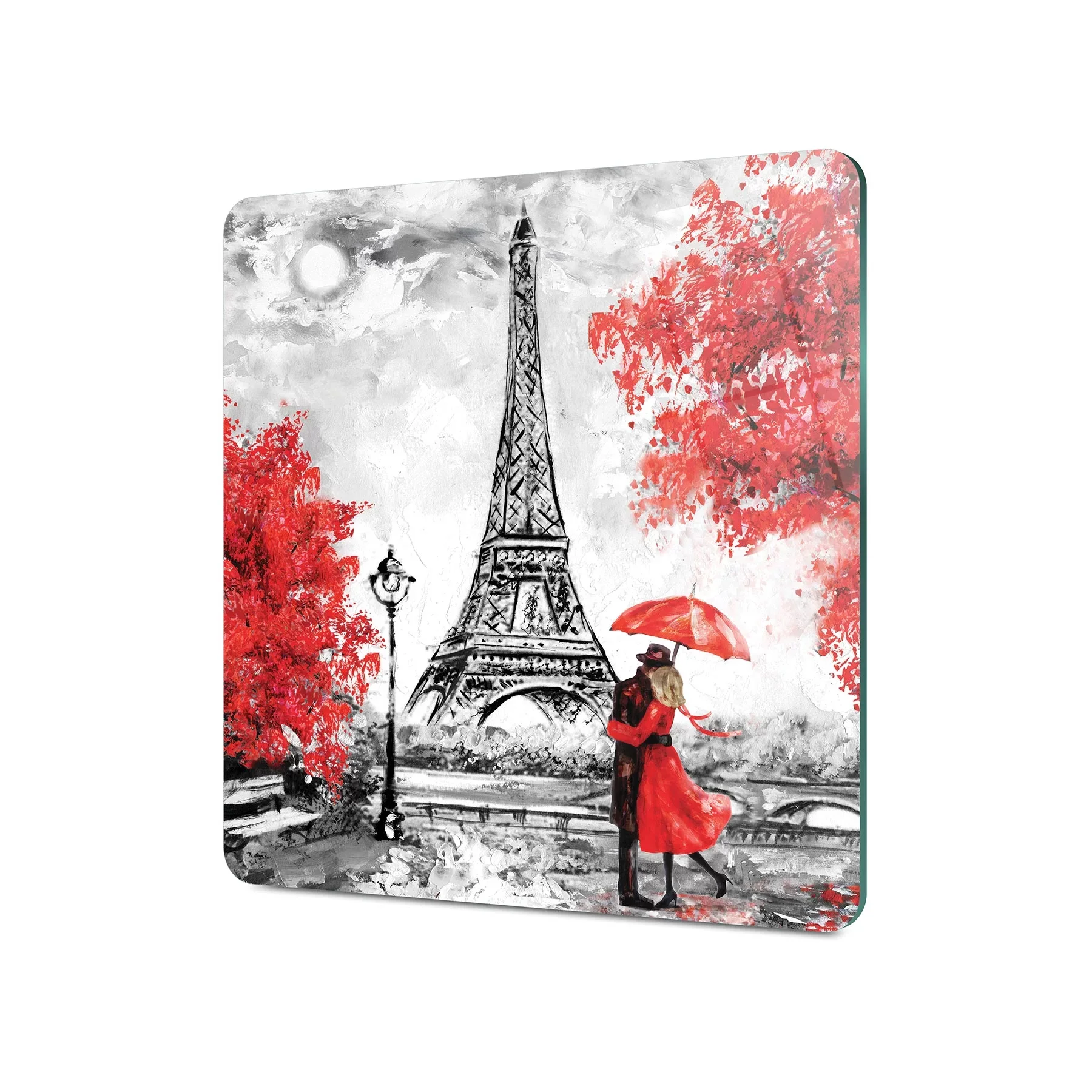 Picture of Decovetro Cam Kesme Tahtası ve Sunumluk Kare Love Paris Desenli 30x30 Cm