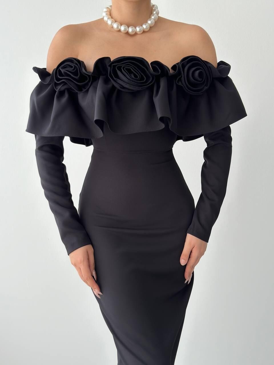 Picture of Vende Gül Yaka Elbise