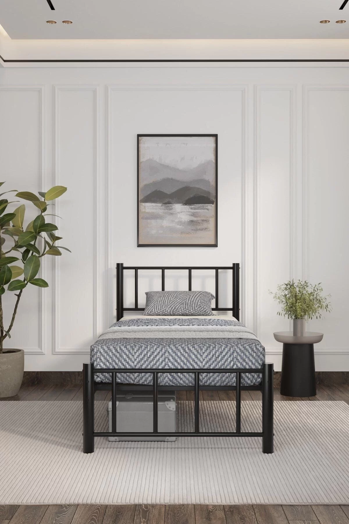 Picture of Zambak Tek Kişilik Ferforje Metal Karyola Siyah