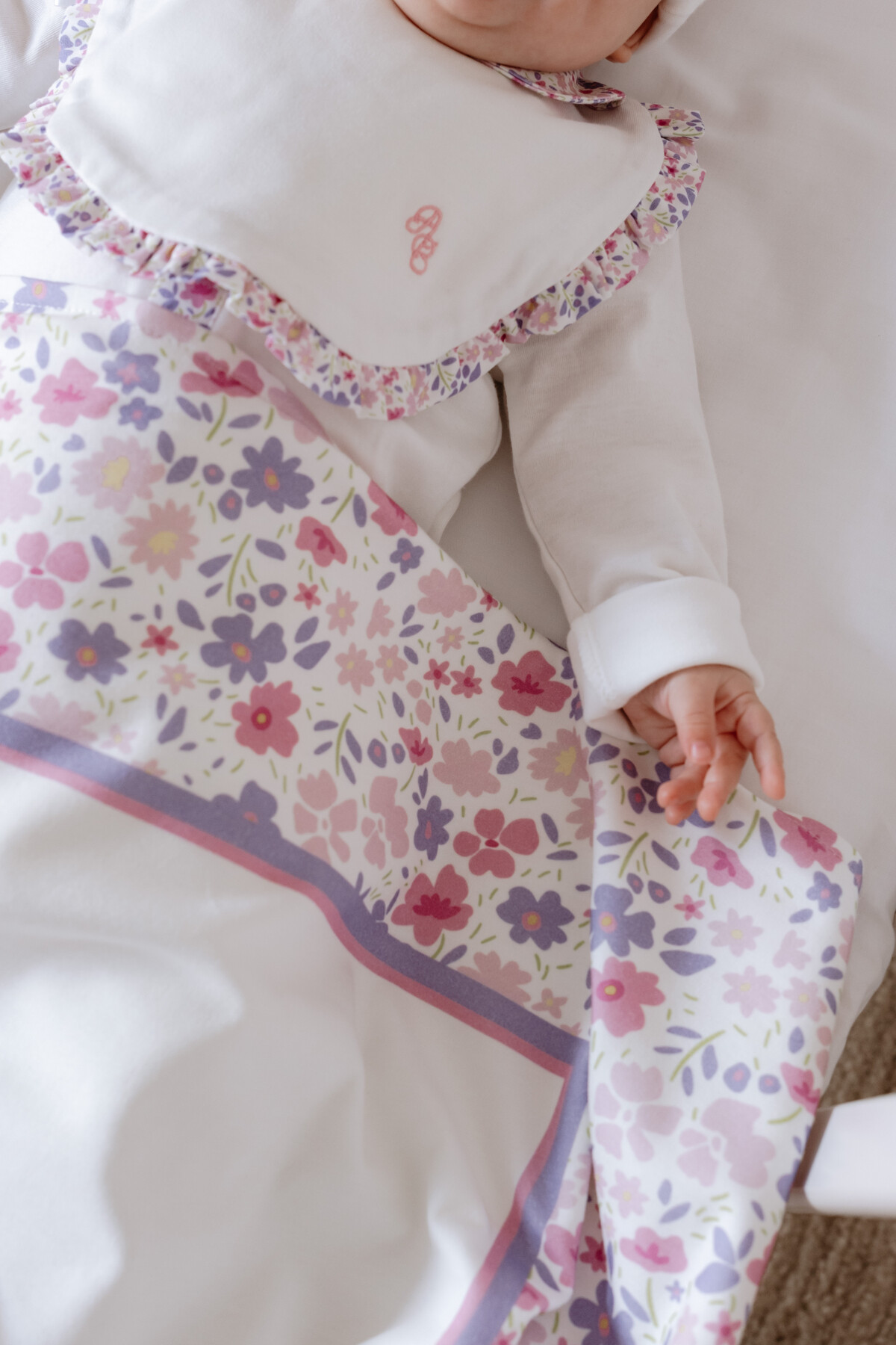 Picture of Çift Taraflı Bebek Battaniyesi - Minik Çiçekler/Pembe