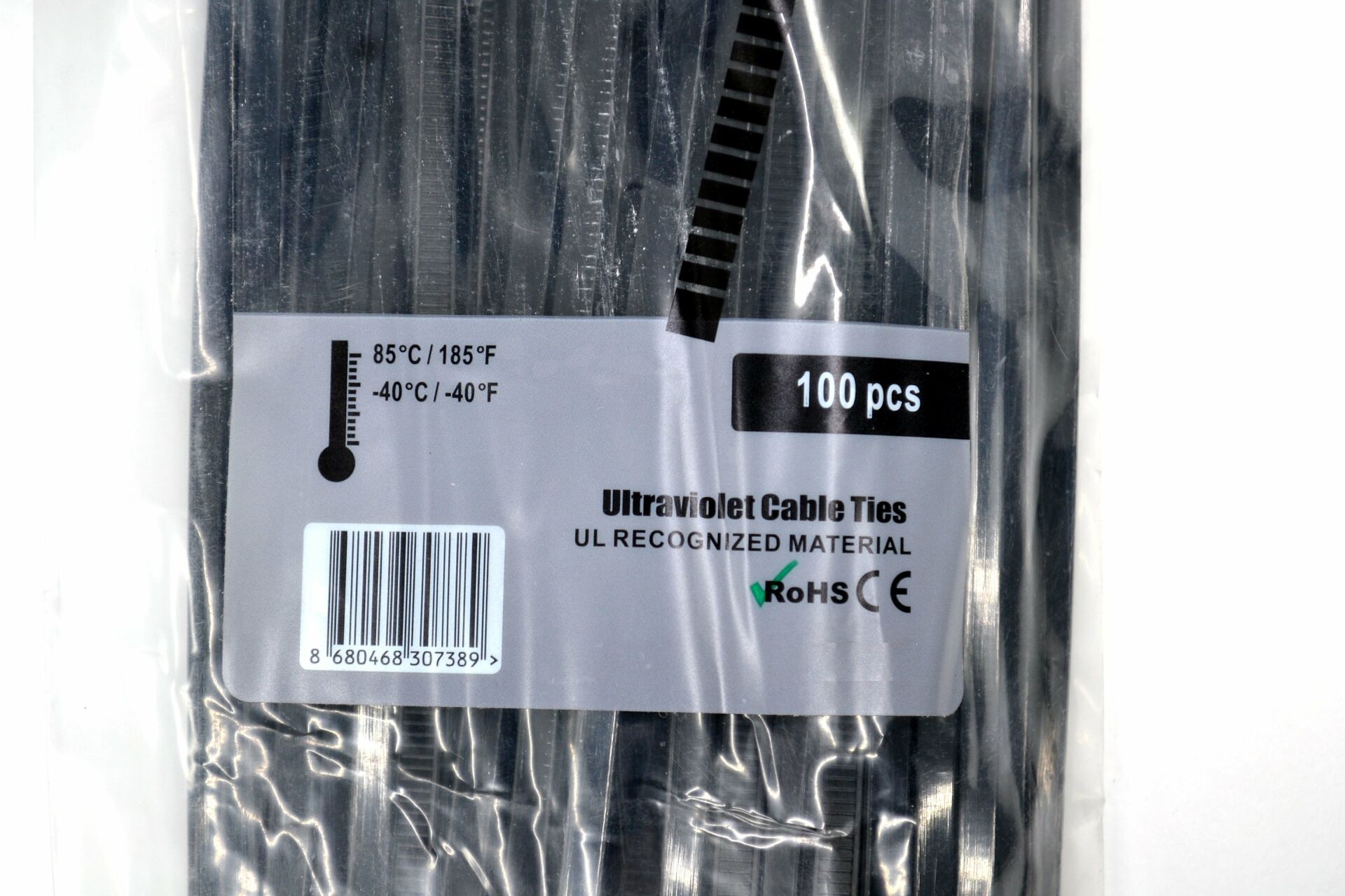 Picture of 430x4,8 Ultraviyole Dayanıklı Kablo Bağı Siyah 100 Adetli Poşet MT-UV430