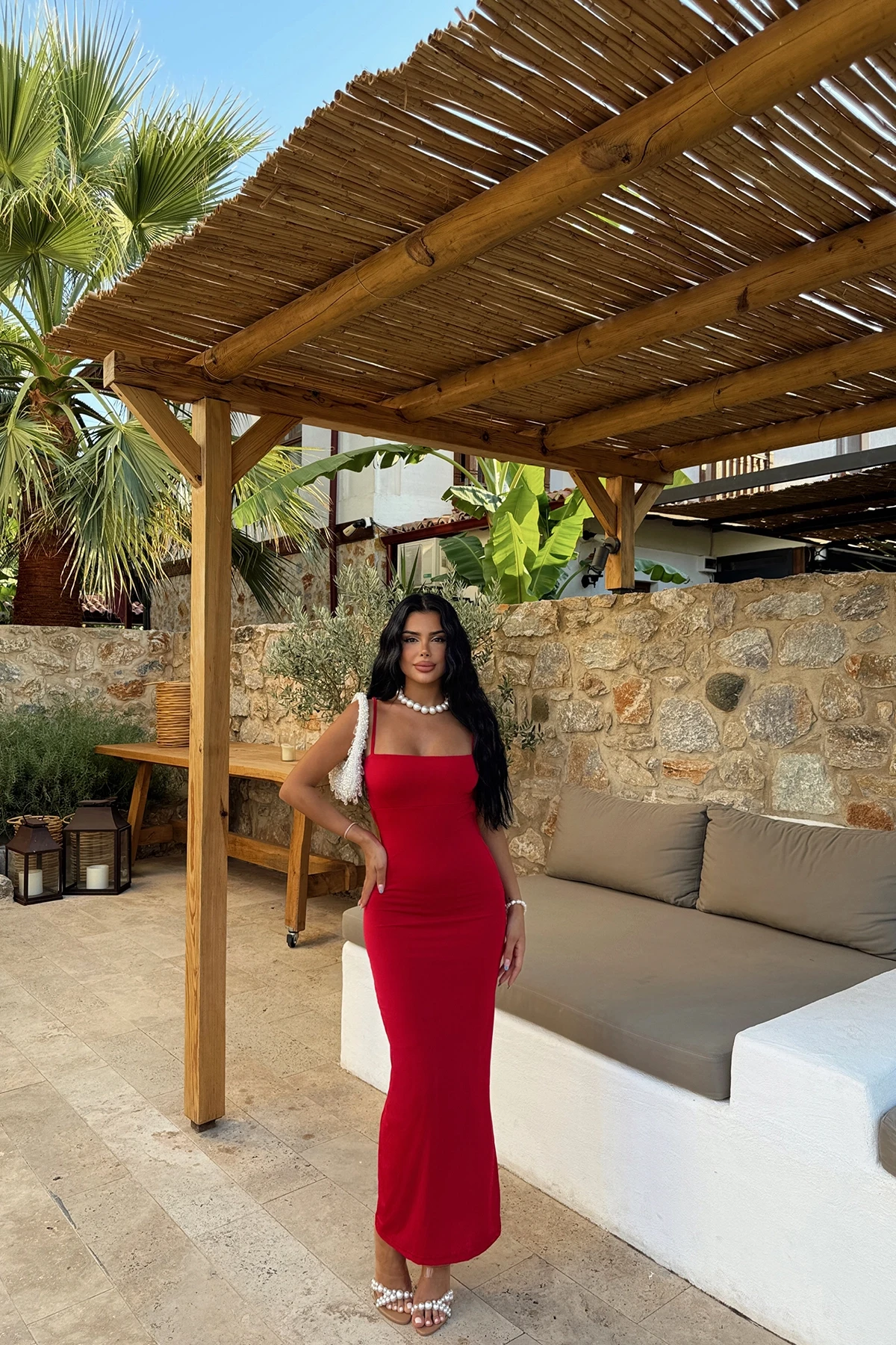 Picture of Red Back Detail Dress