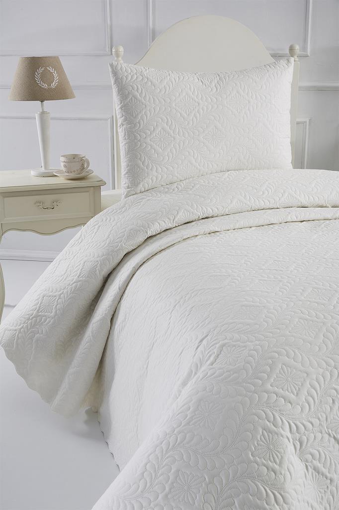 Picture of Ultrasonik Kapitoneli Elite Tek Kişilik Yatak Örtüsü Krem