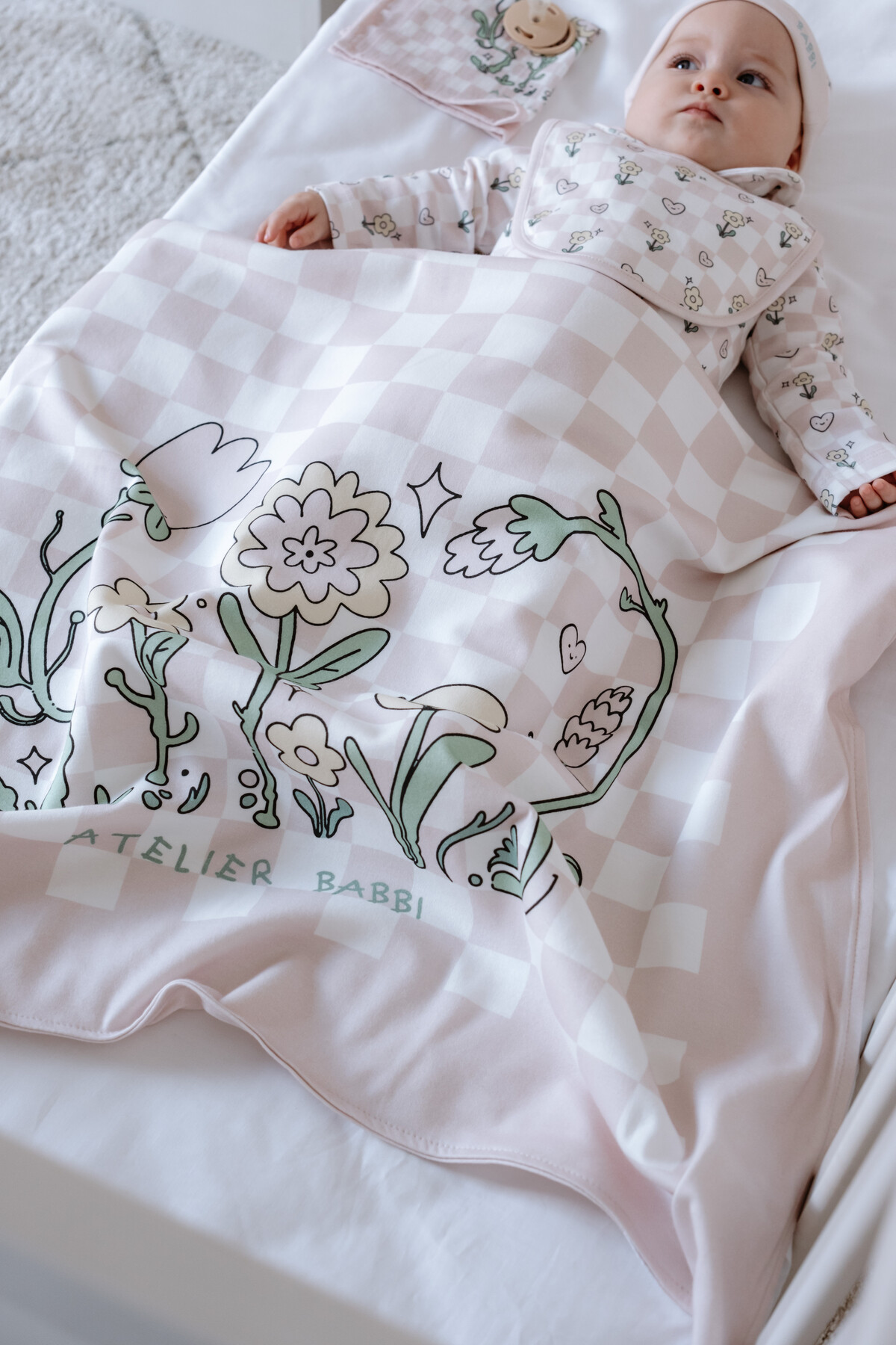 Picture of Çift Taraflı Bebek Battaniyesi - Dama