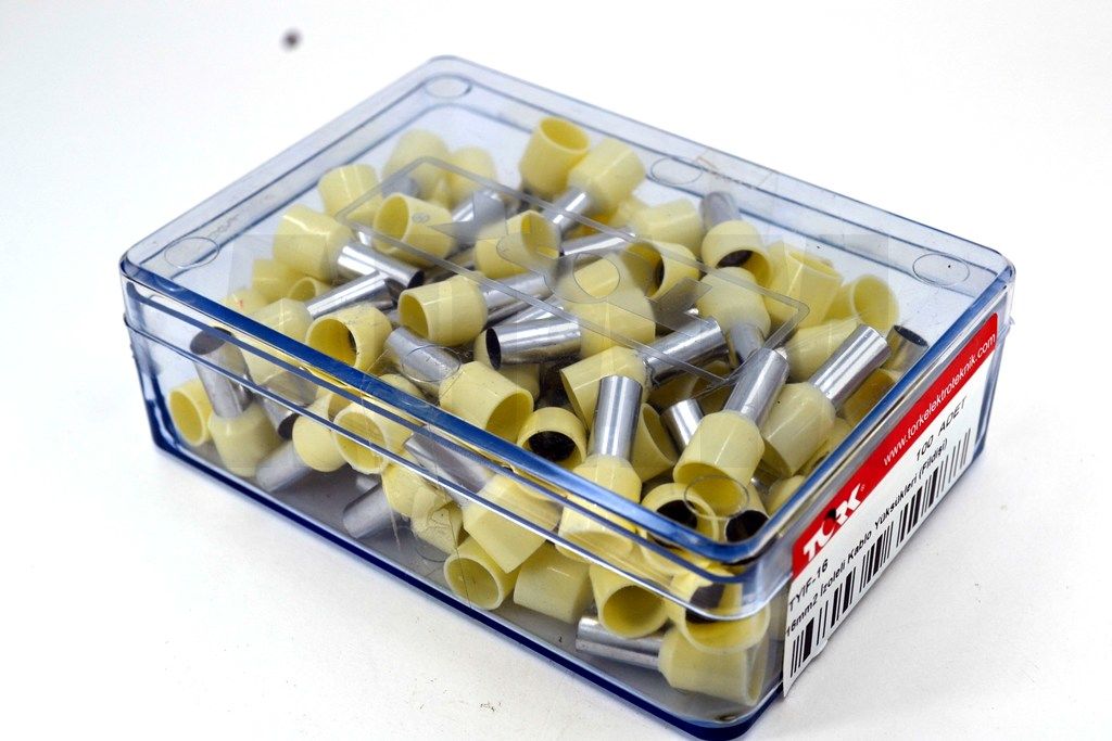 Picture of 100 Adet 16mm² Kablo Yüksüğü Bakır Bej Yüksük MT-AKUY16