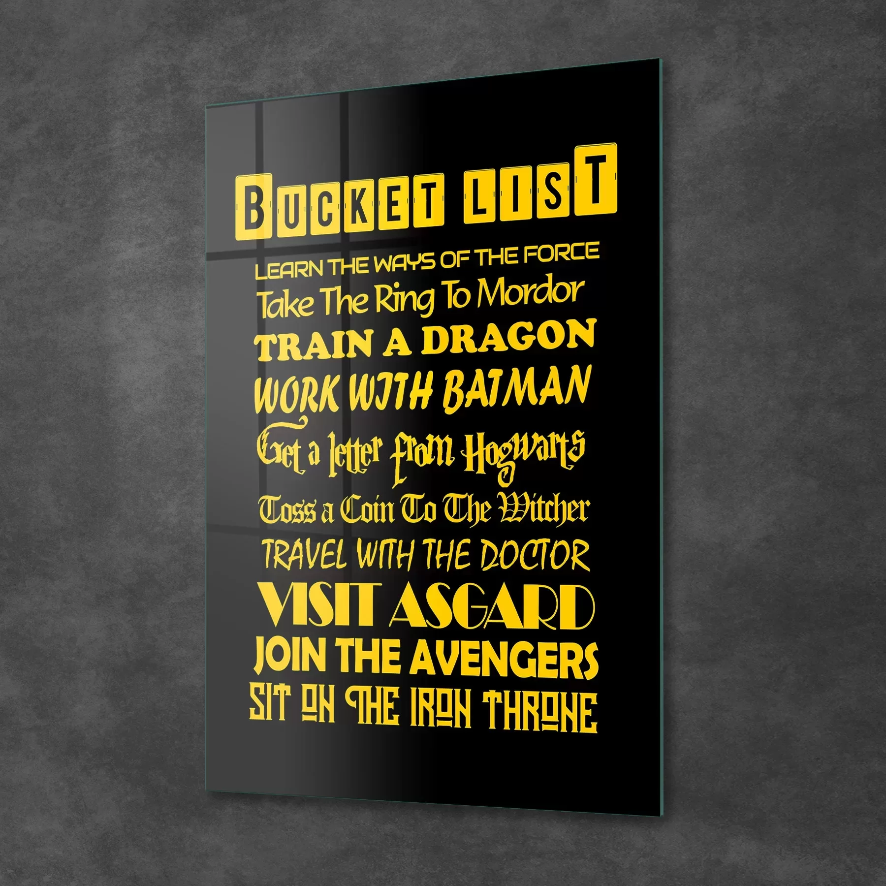 Picture of Decovetro Cam Tablo Bucket List 30x40 cm