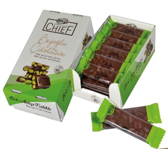 Picture of MILK CHOCOLATE WHOLE PISTACHIO 25g DISPLAY