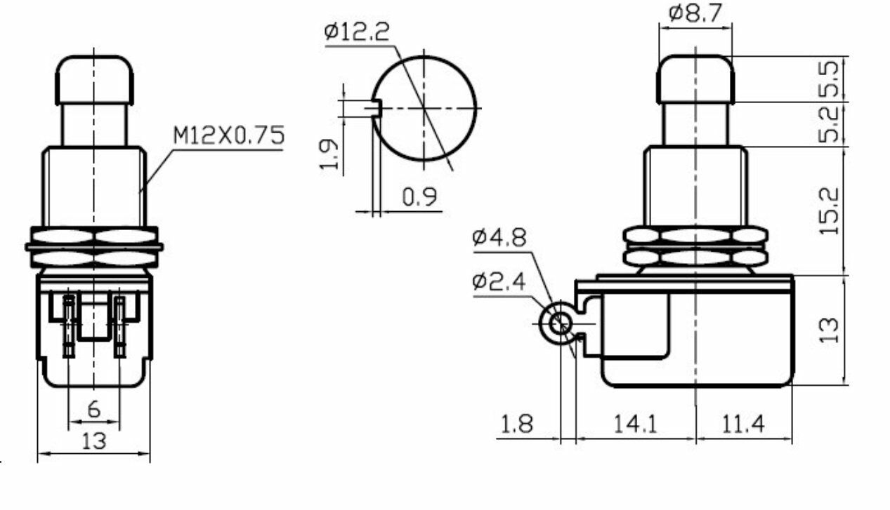 Picture of Ayak Pedal Basma 0-1 Metal Buton 2 Pin Yaylı