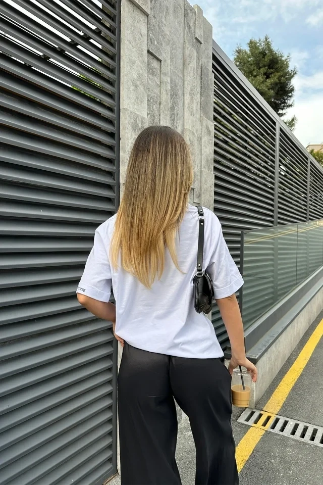 Picture of Basic T-Shirt with White Sleeve Lettering