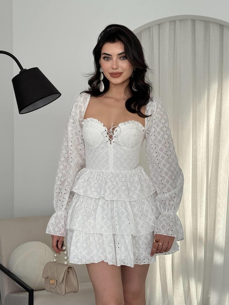 Picture of Oxfo Göğüs Bağlamalı Elbise