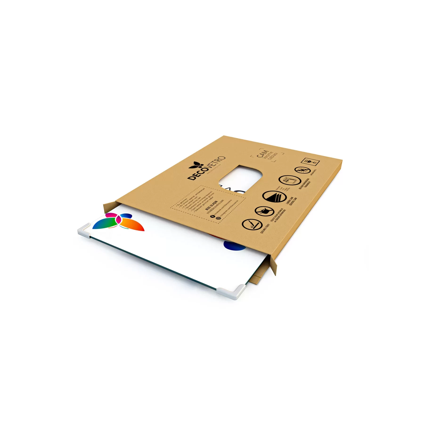 Picture of Decovetro Cam Kesme Tahtası ve Sunumluk Kare Karpuz Meyve Desenli 30x30 Cm