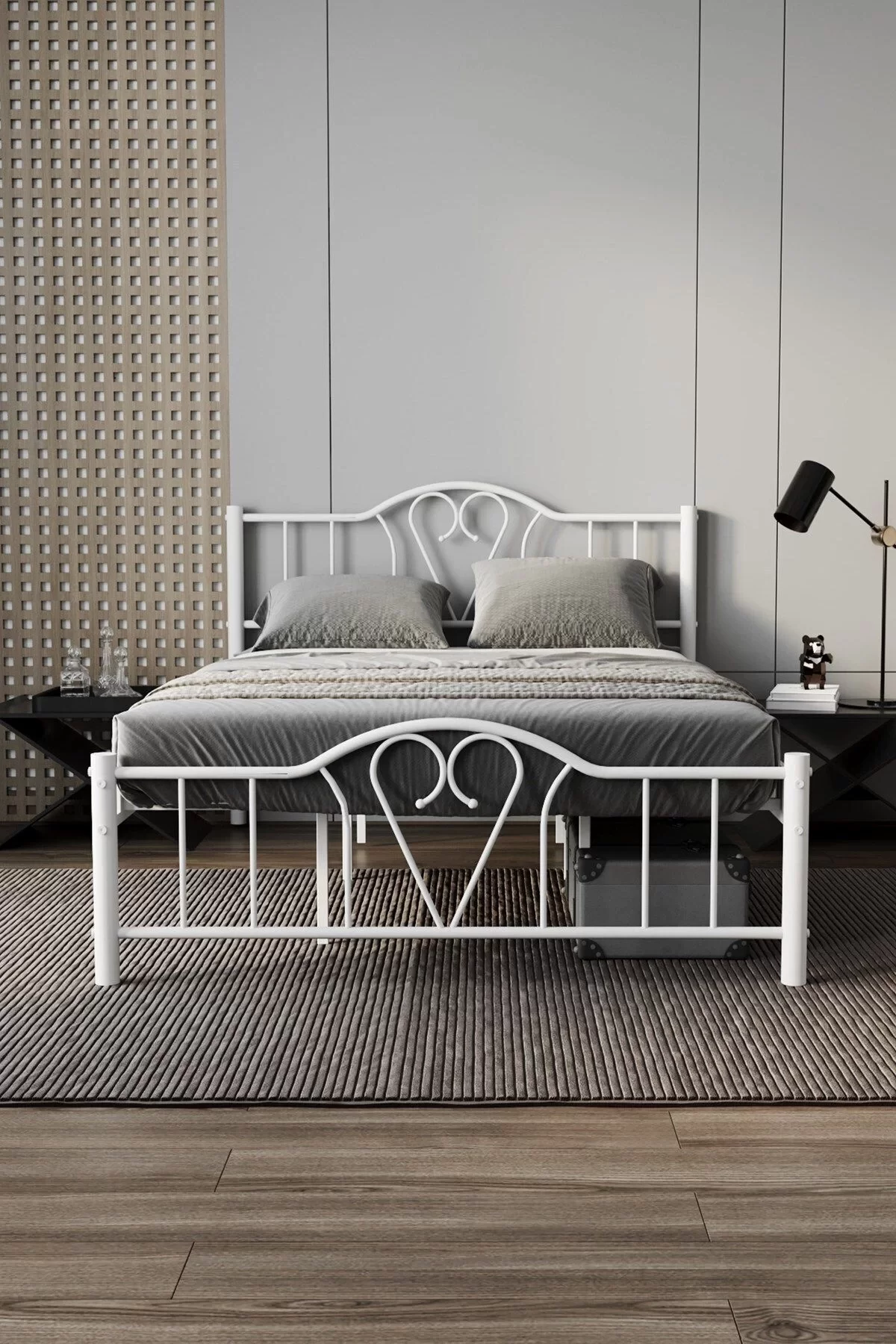 Picture of Orkide Çift Kişilik Ferforje Metal Karyola Beyaz