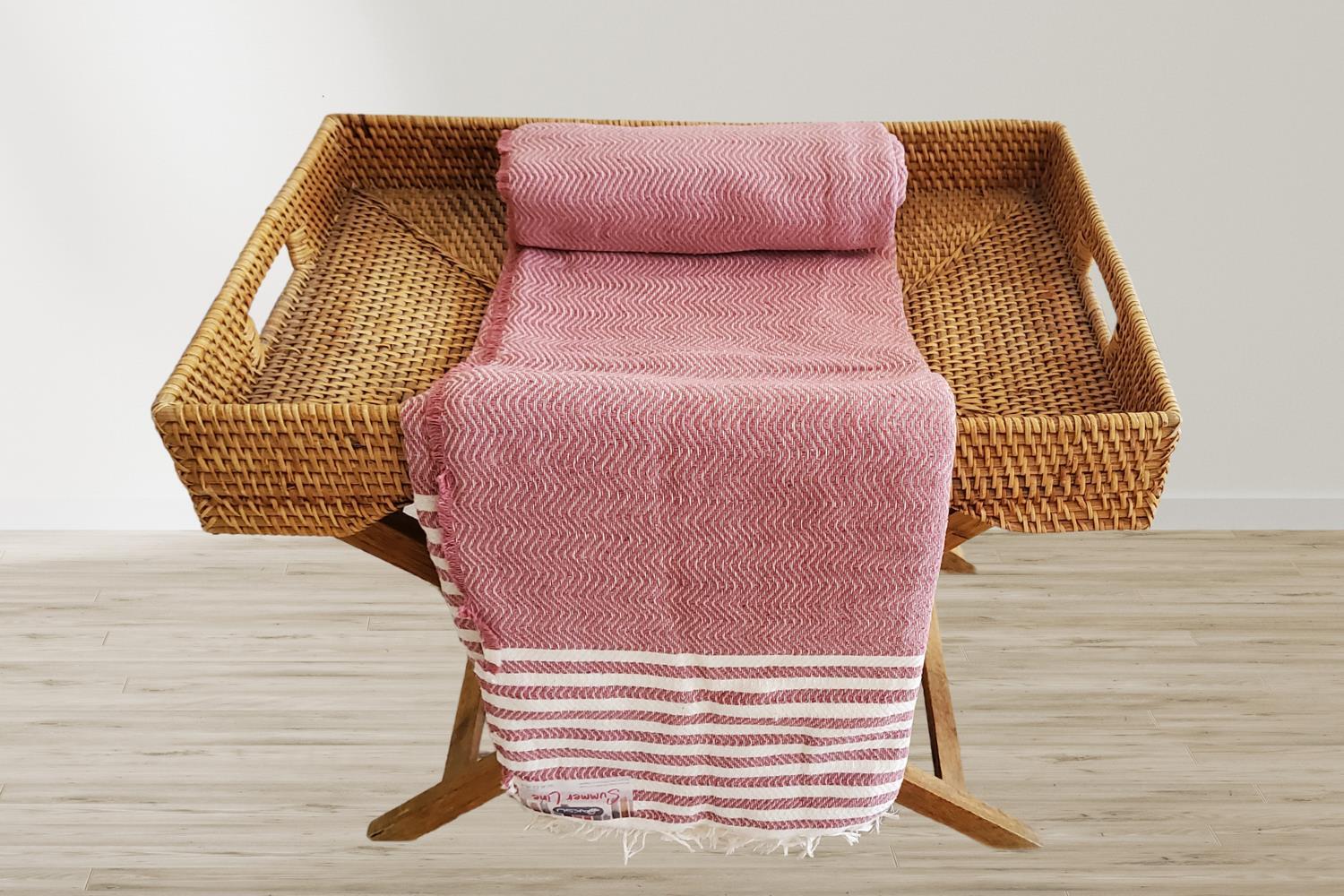 Picture of Aksu Summer Line Çok Amaçlı Örtü Pike Koltuk Örtüsü 170x220 Gül Kurusu