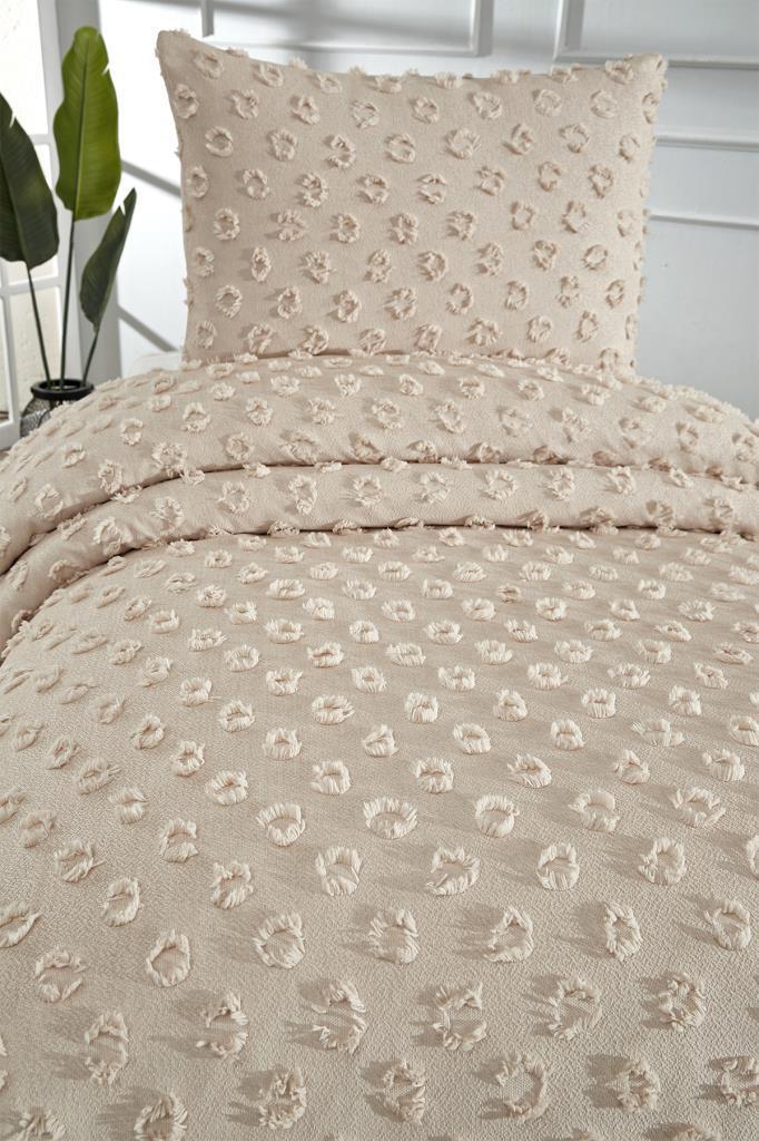 Picture of Çeyiz Diyarı Konik 2 Parça Tek Kişilik Pike Takımı Bej