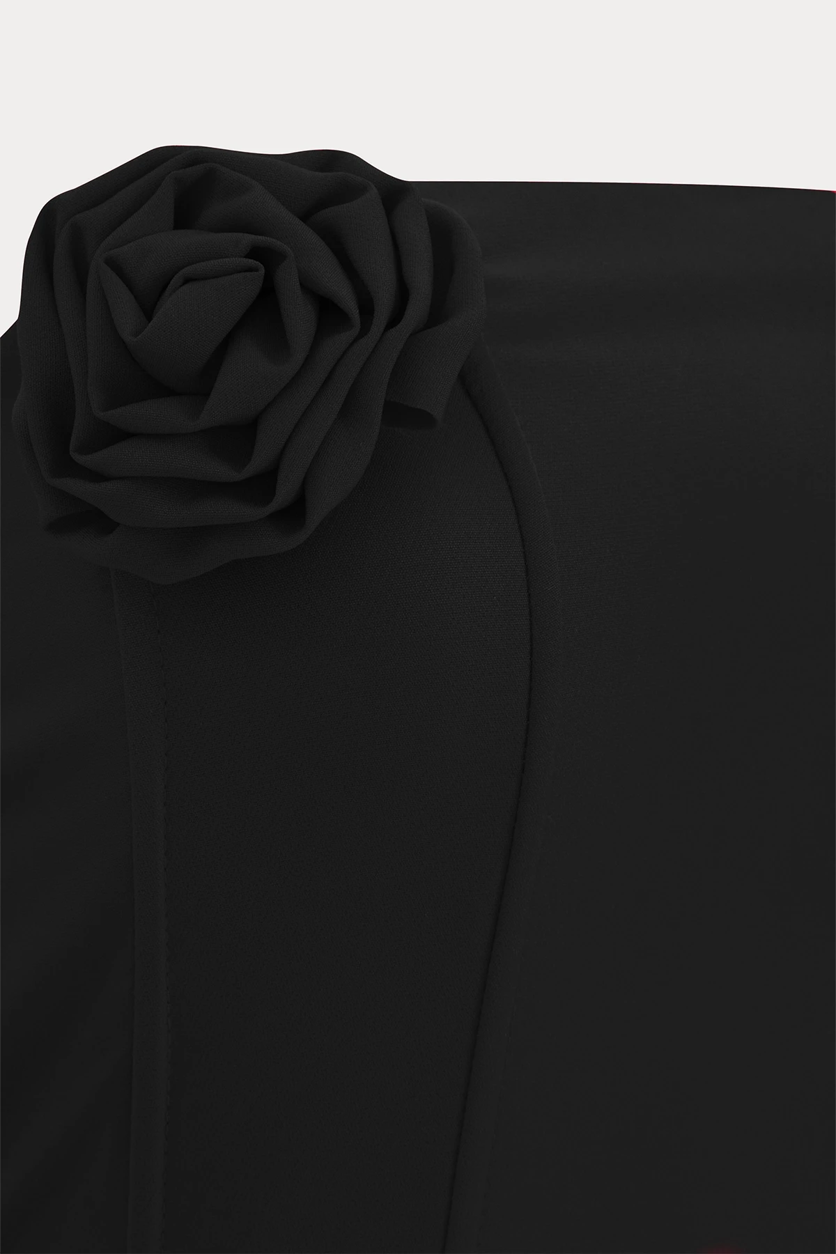 Picture of Black Rose Detail Strapless Crop Top