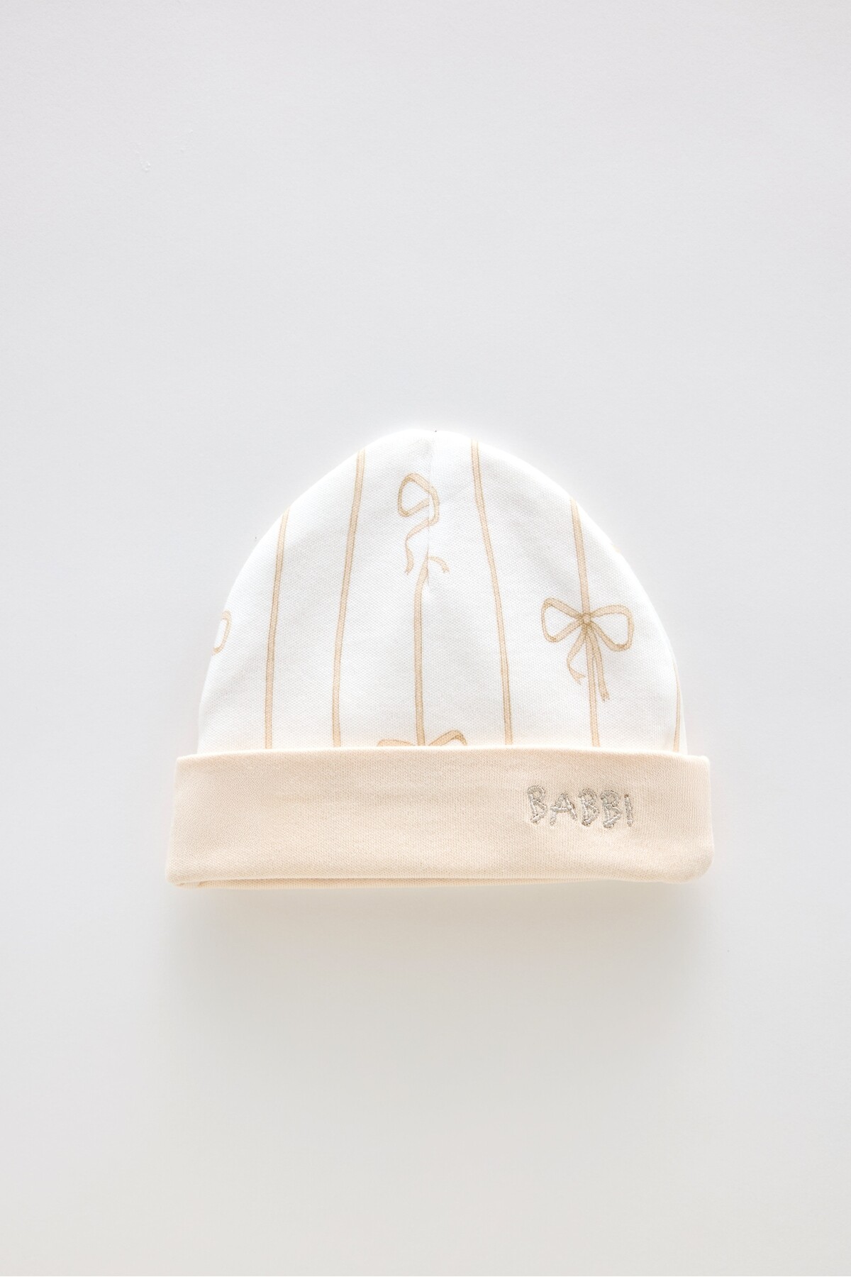 Picture of Yenidoğan Önlük & Şapka Seti - Kurdele / Bej