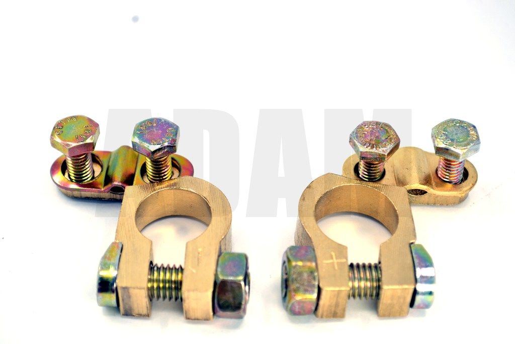 Picture of 1 Takım Kalın Akü Kutup Başı Terminali Kesme Pirinç Artı Eksi