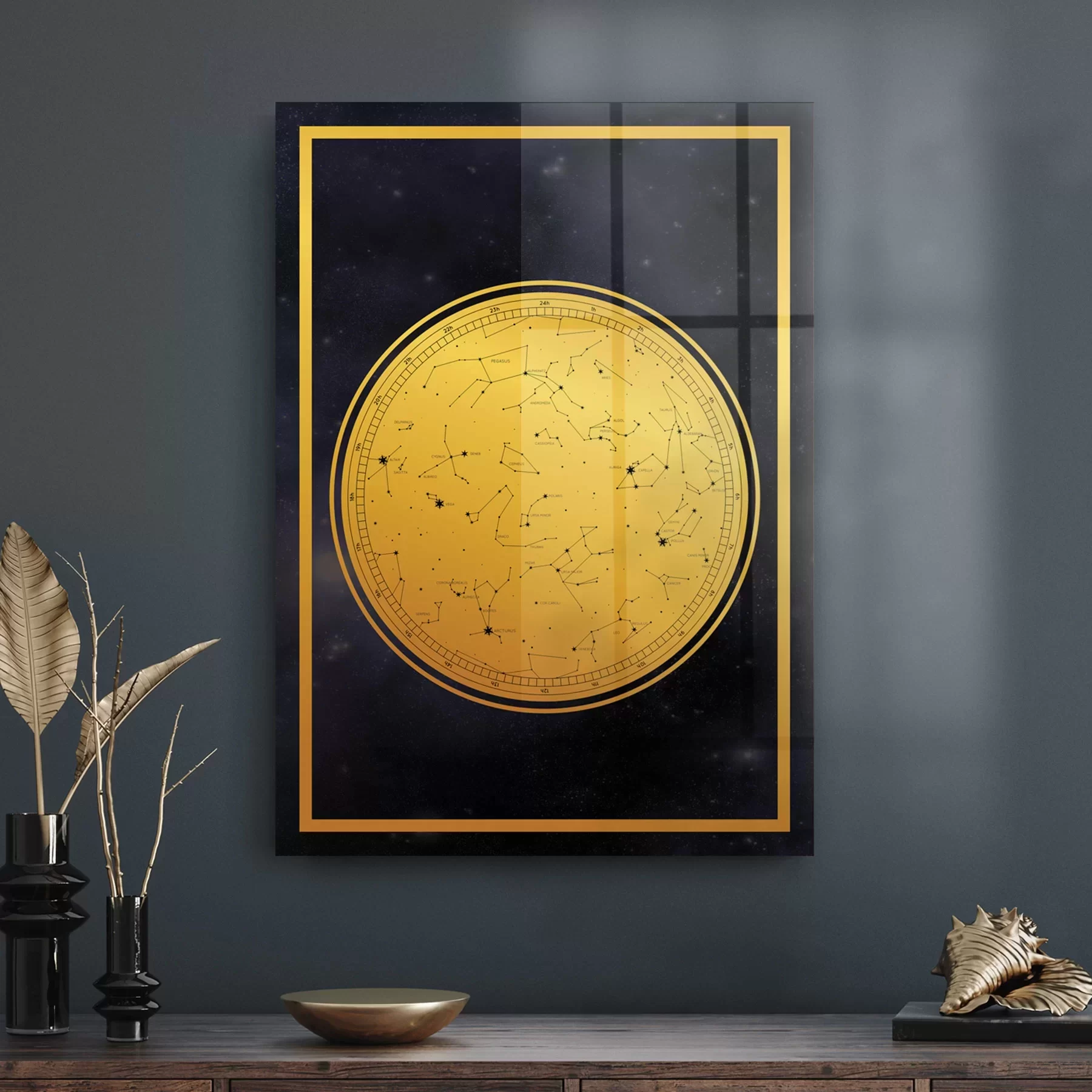 Picture of Decovetro Cam Tablo Burçlar Yıldız Haritası 30x40 cm