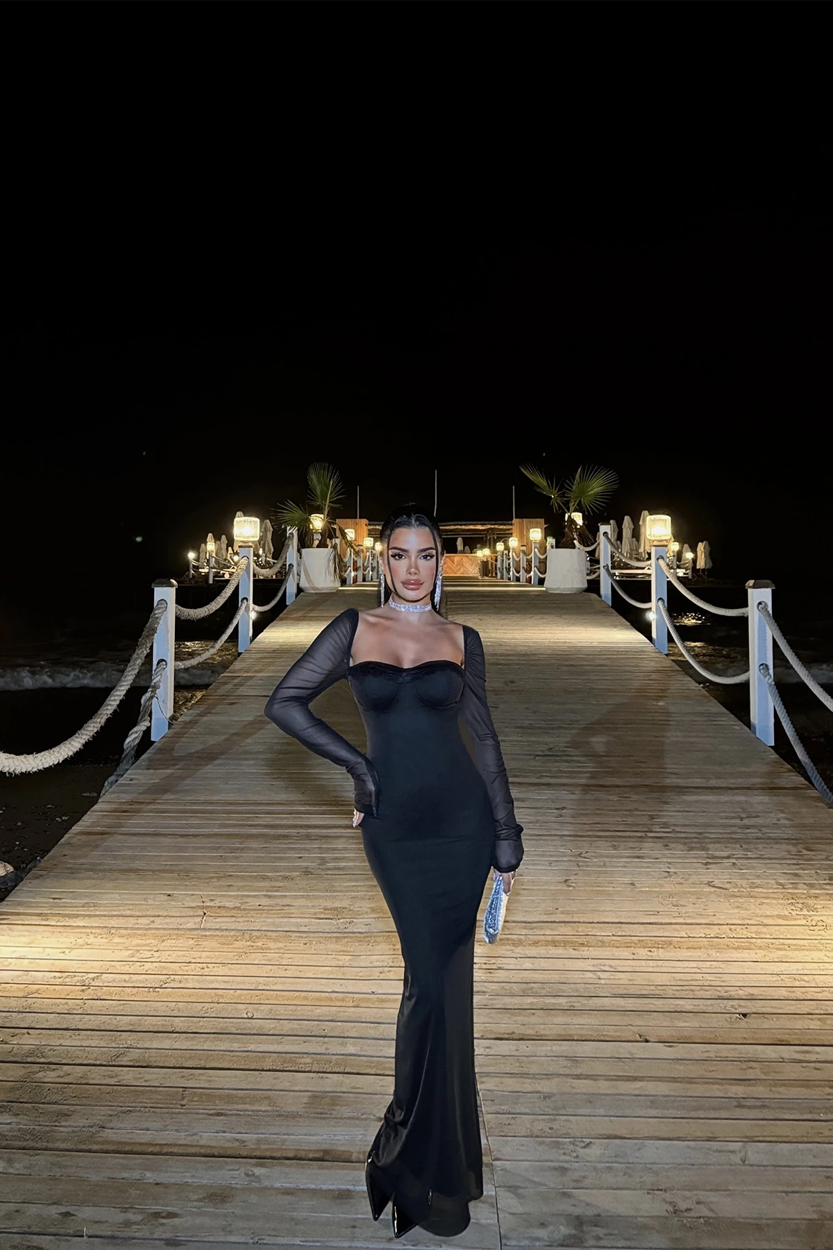 Picture of Black Swirl Lace Dress