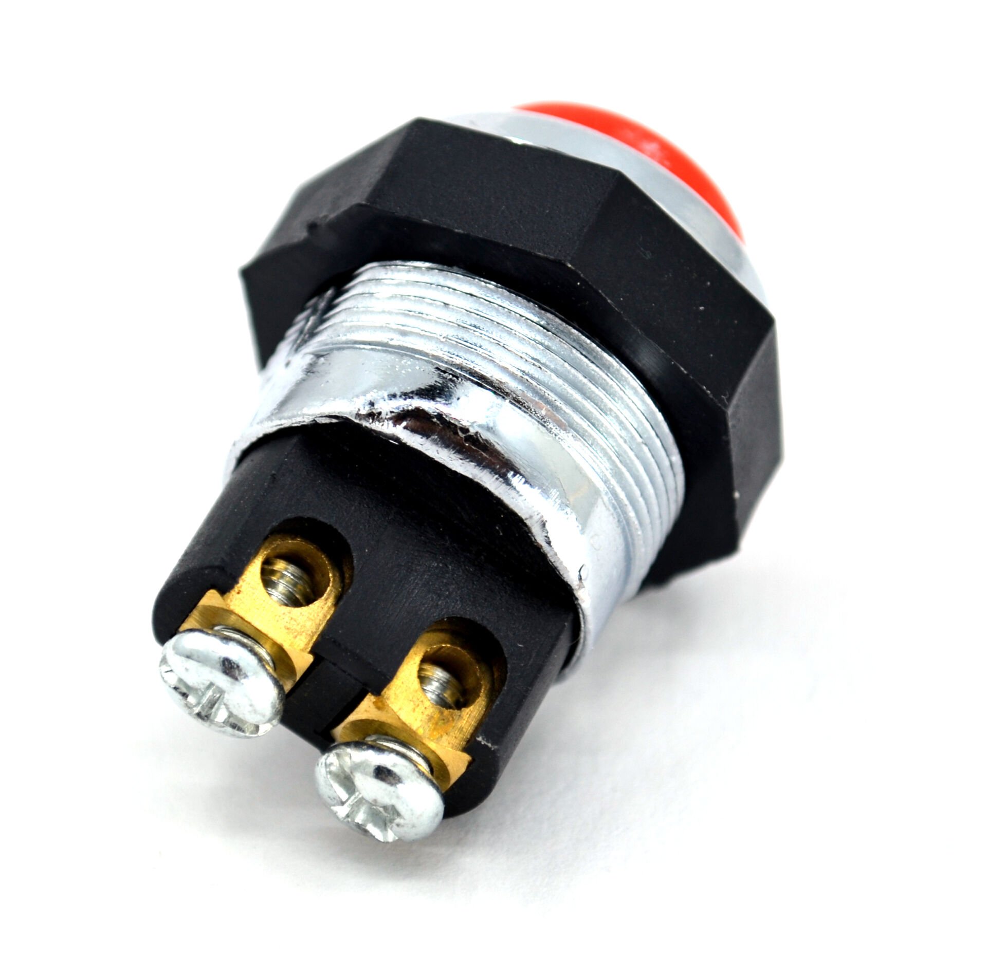 Picture of 22mm Yaylı Metal Buton Anahtar Kırmızı Vidalı MT-ANY16